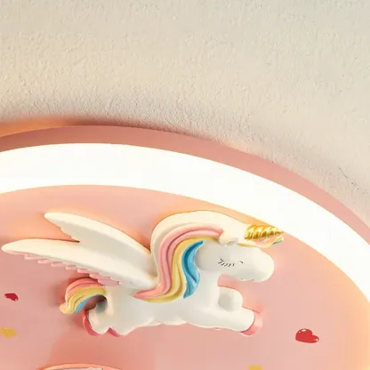 Modern Kids Pink Ceiling Fan with LED Unicorn Design Image - 13
