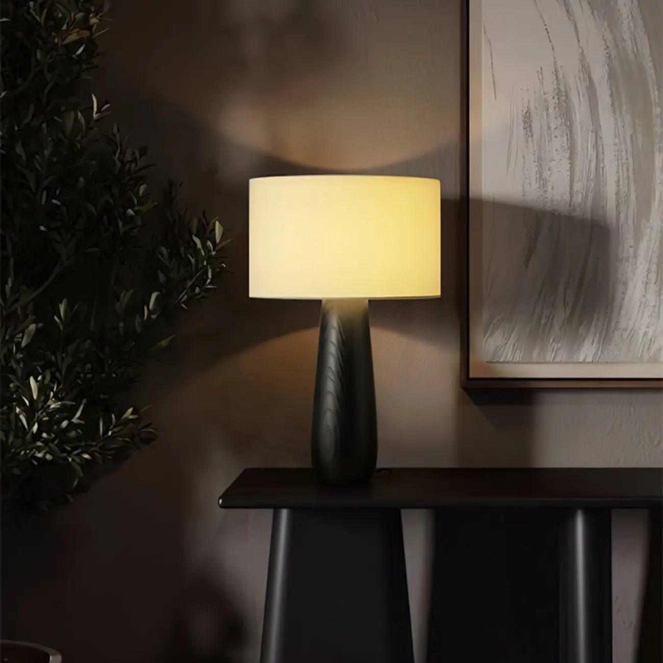 Organic Modernism Natural Wood Table Lamp For Living Room Image - 2 | homeyfad