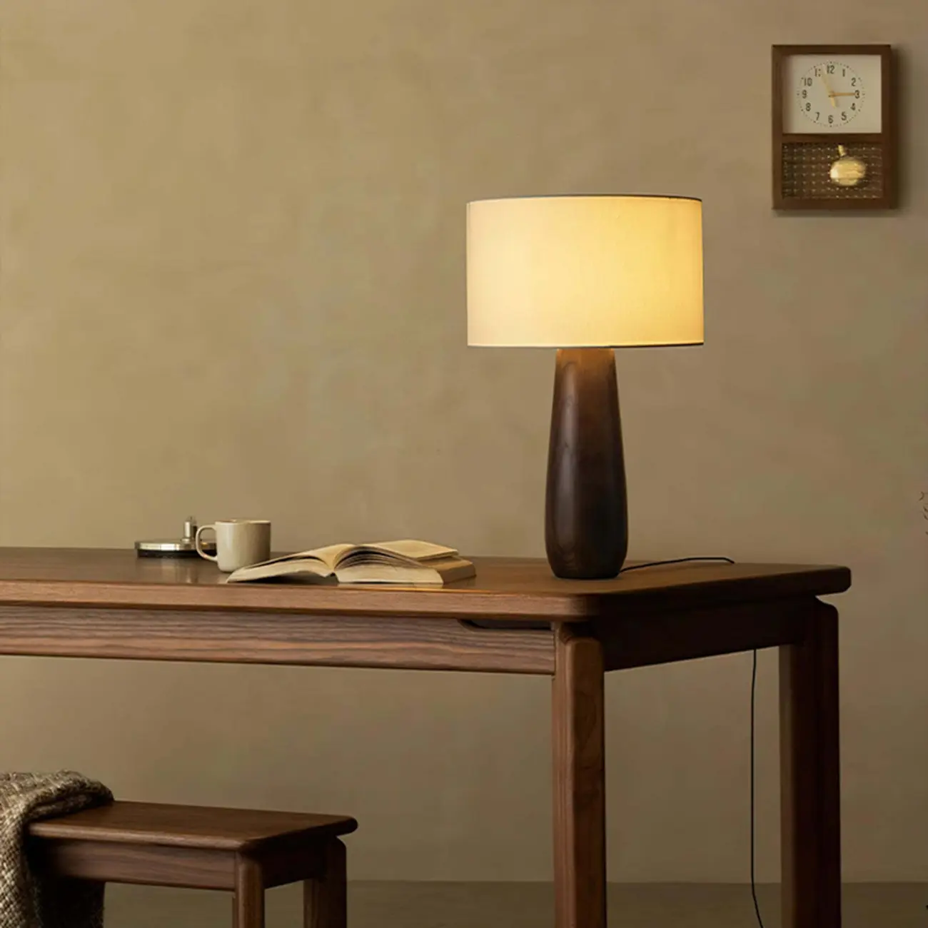 Organic Modernism Natural Wood Table Lamp For Living Room Image - 6 | homeyfad