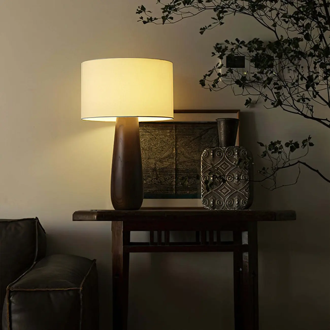 Organic Modernism Natural Wood Table Lamp For Living Room Image - 7 | homeyfad