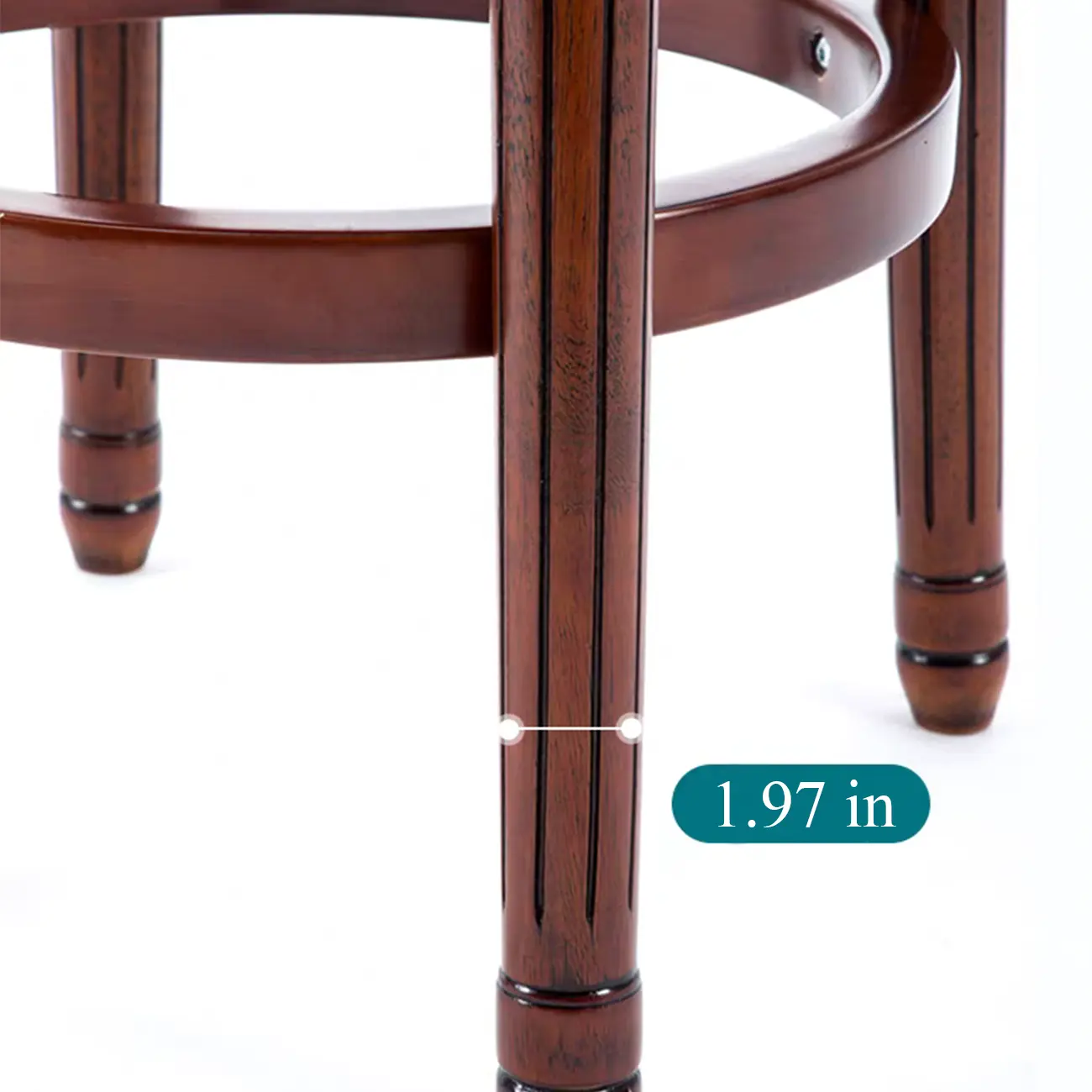 Solid Wood Genuine Leather Swivel Counter Height Bar Stools Image - 15 | homeyfad