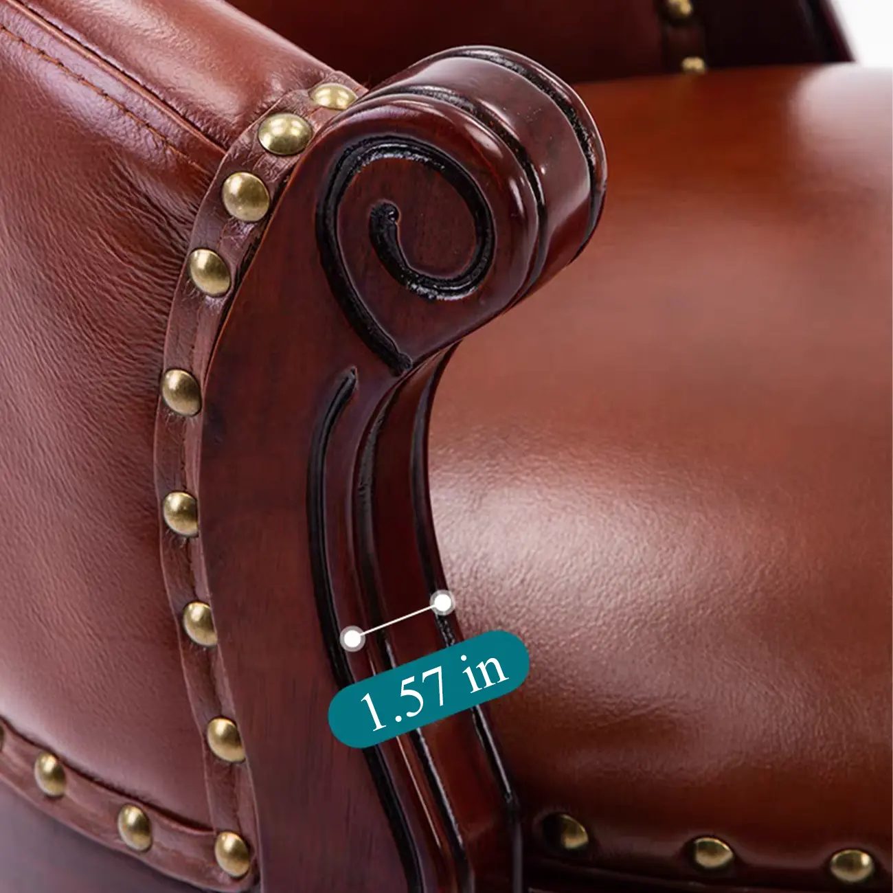 Solid Wood Genuine Leather Swivel Counter Height Bar Stools Image - 13 | homeyfad