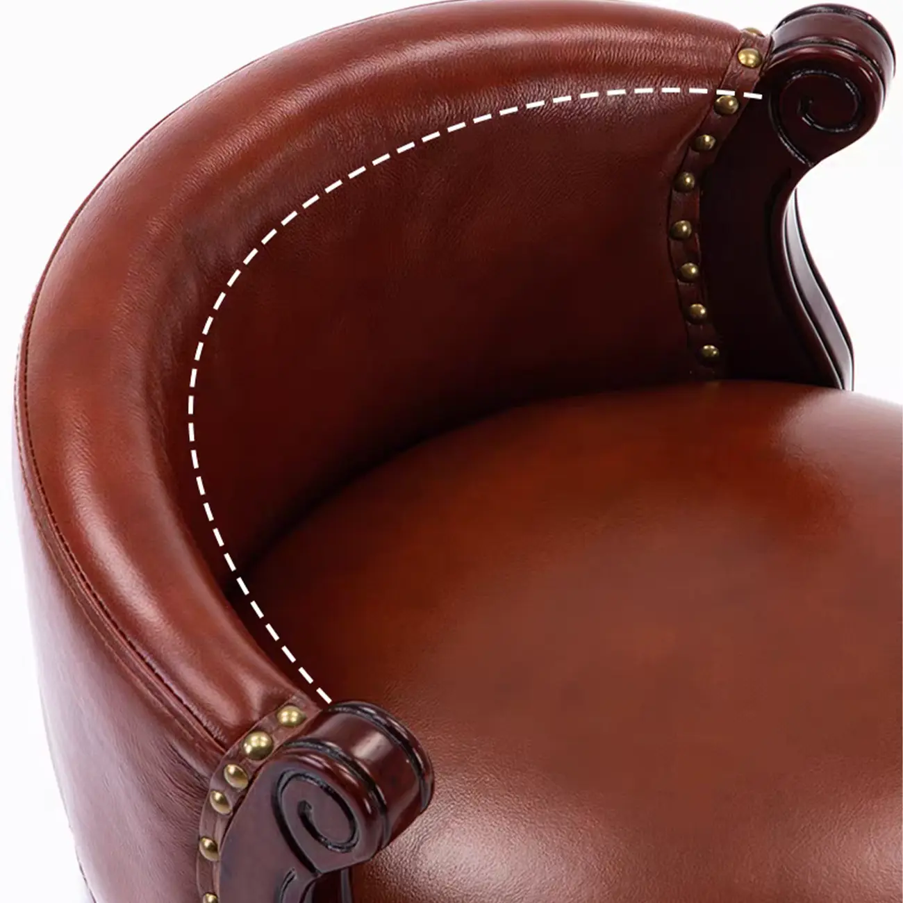 Solid Wood Genuine Leather Swivel Counter Height Bar Stools Image - 14 | homeyfad