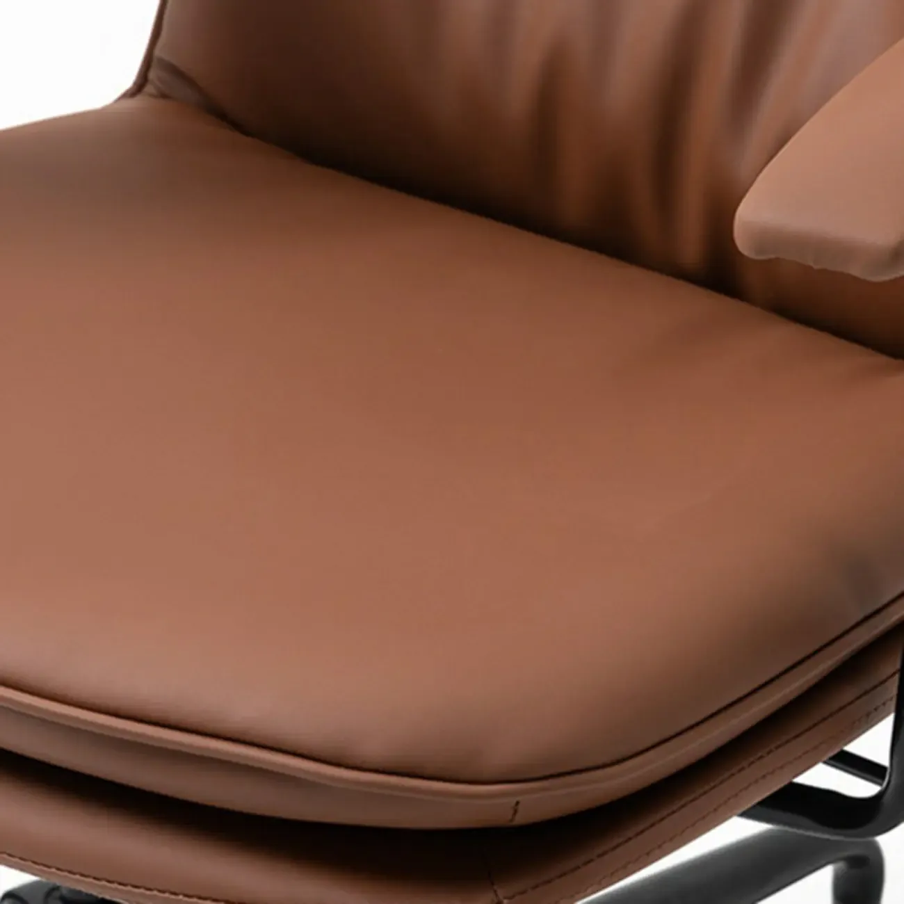 Modern Army Green Leather Adjustable Swivel Office Chair Image - 13