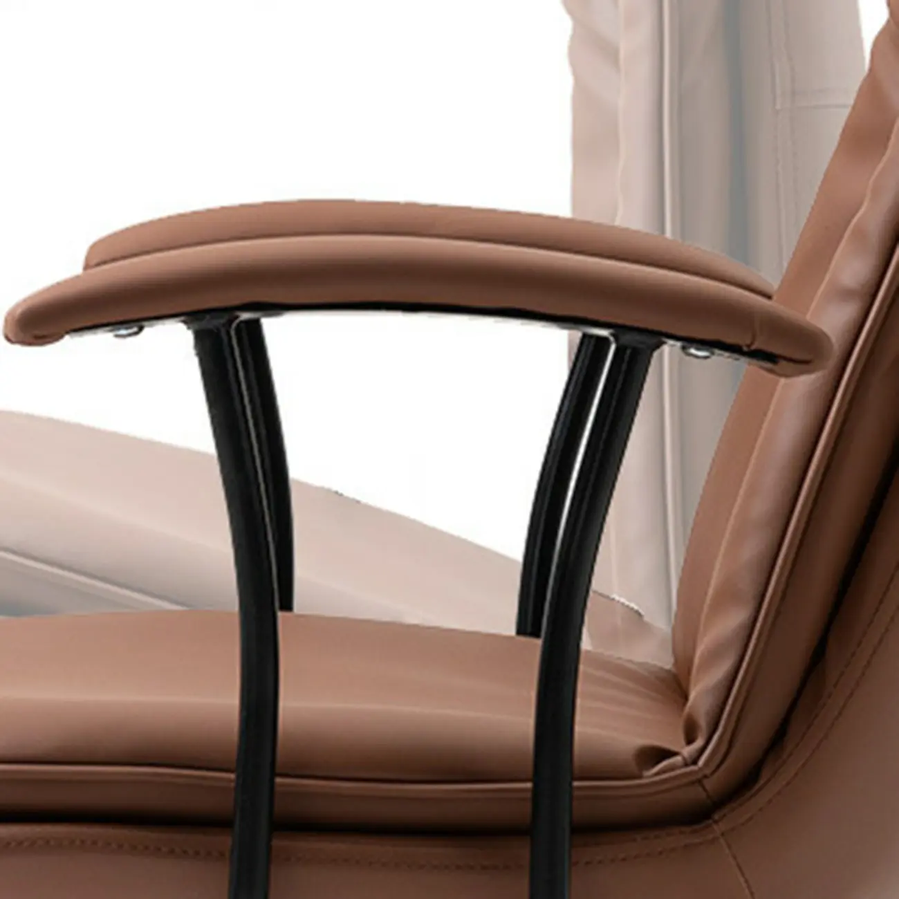 Modern Army Green Leather Adjustable Swivel Office Chair Image - 12 | homeyfad