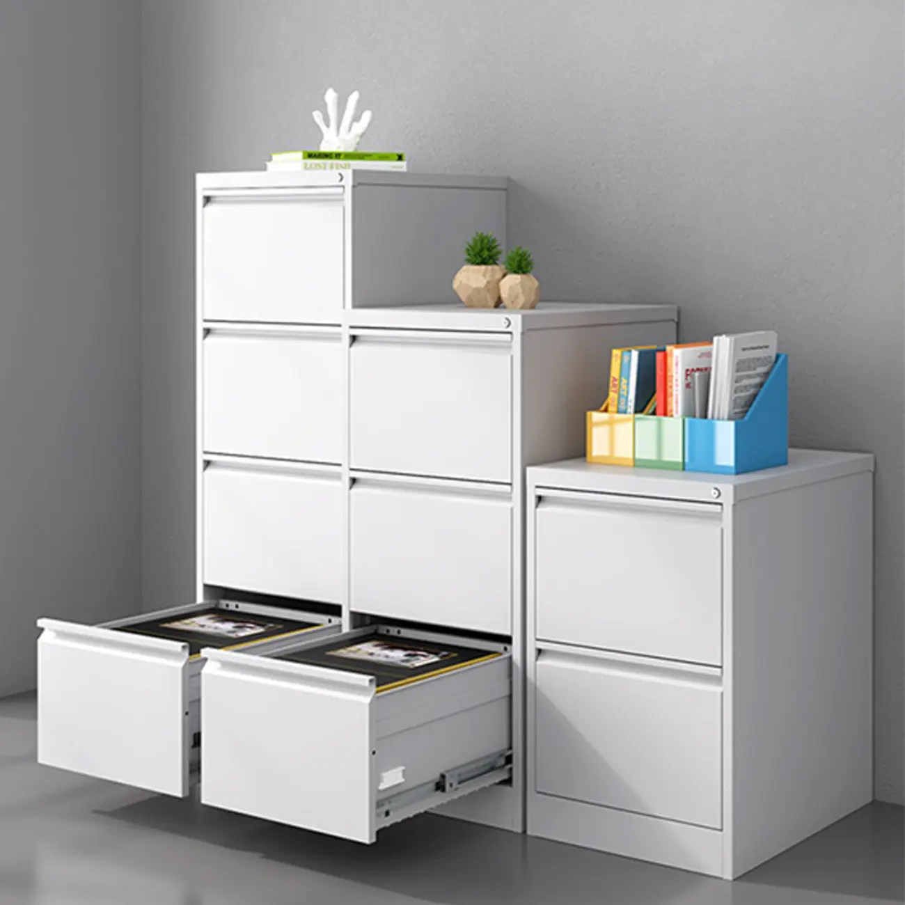 Classic Steel Lockable Vertical File Cabinets for Office Image - 1 | homeyfad
