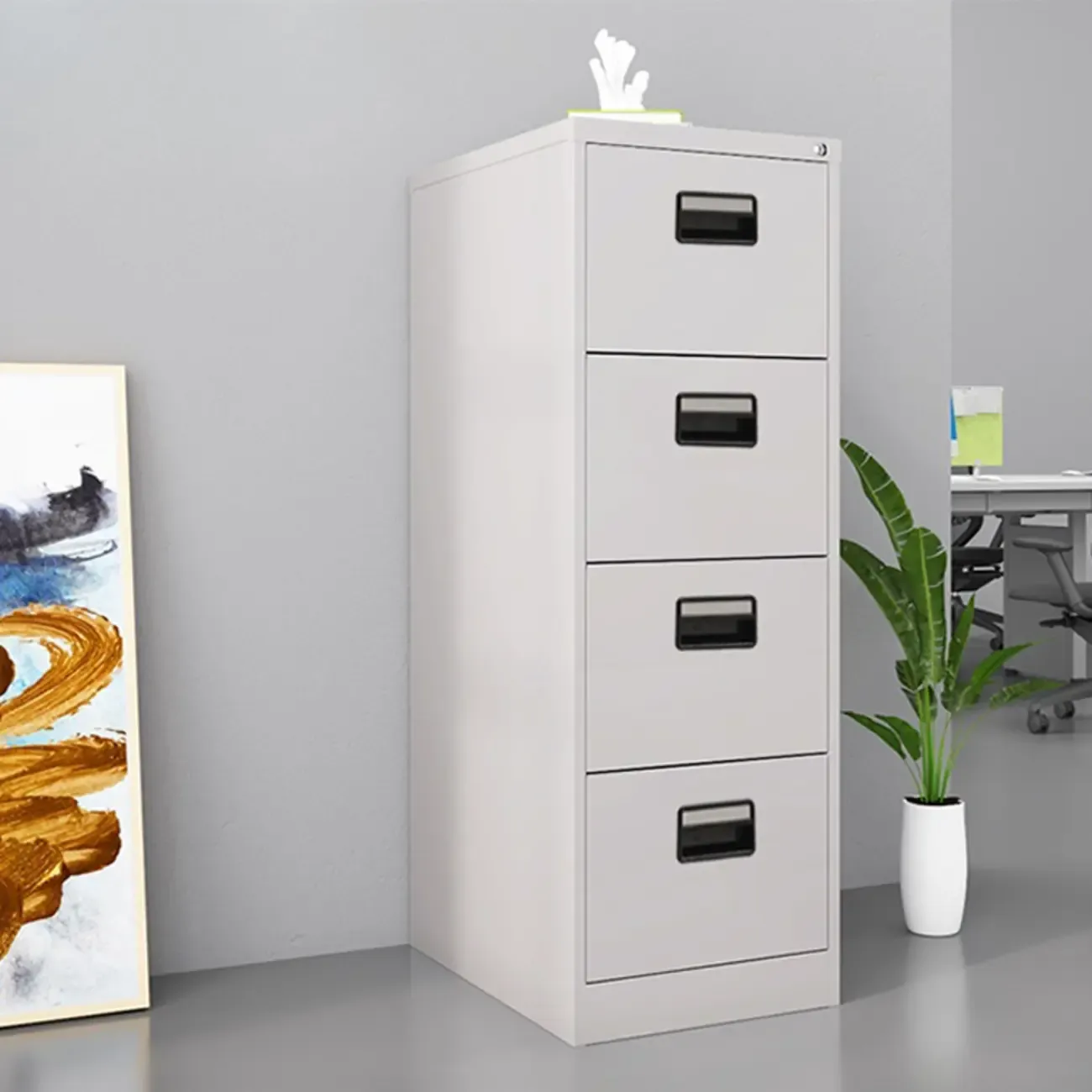 Classic Steel Lockable Vertical File Cabinets for Office Image - 8
