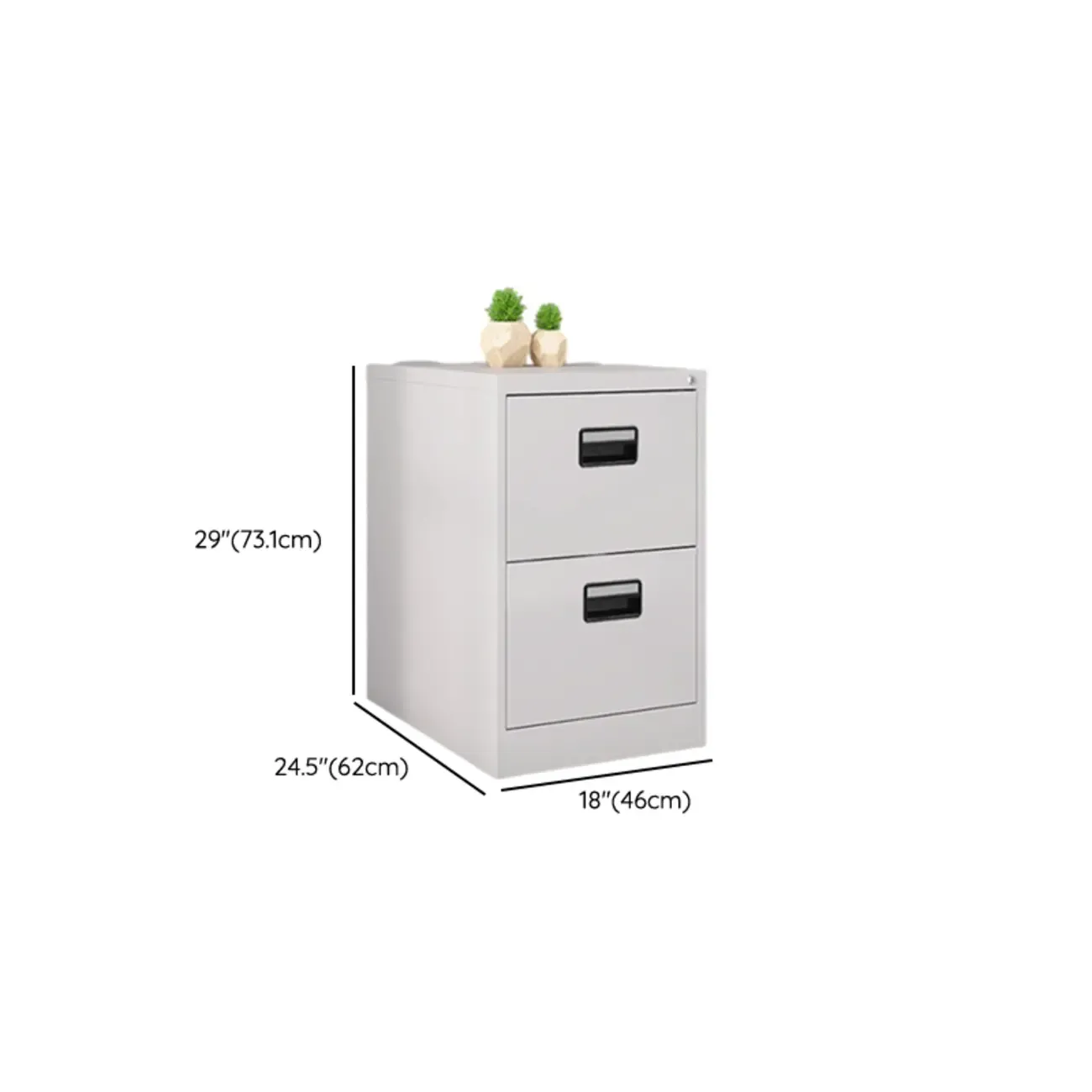 Classic Steel Lockable Vertical File Cabinets for Office #size