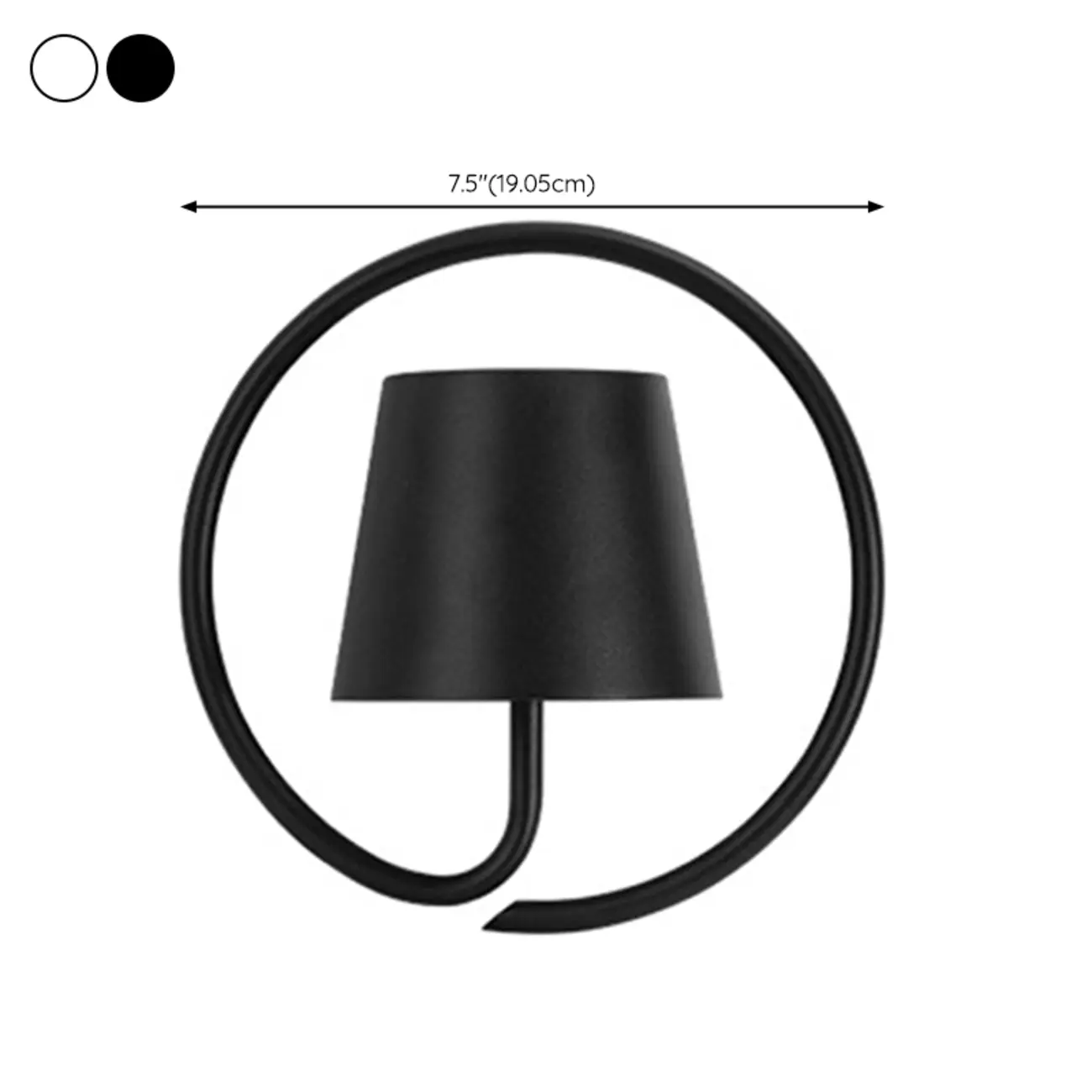 Black and White Metal Minimalist Wall Sconce #size