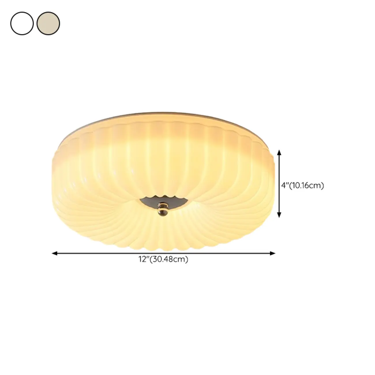 Mid-Century Modern 3-Gear Dimming LED Flush Ceiling Light #size