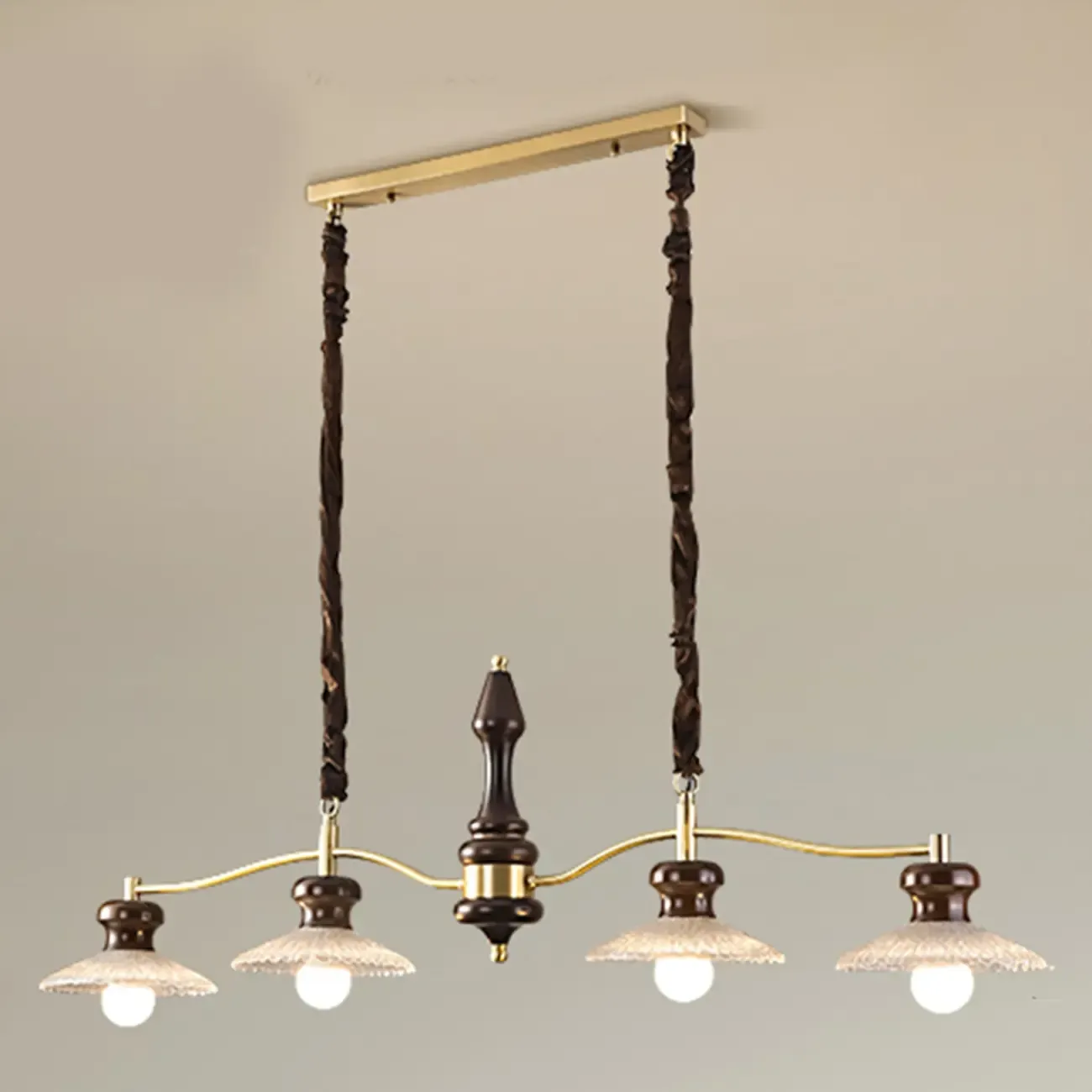 Modern Gold Metal Island Pendant for Kitchen Area Image - 3