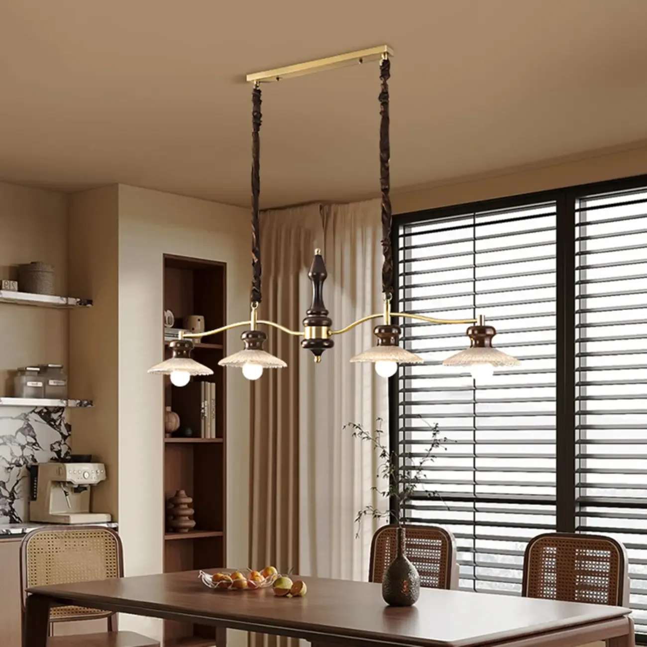 Modern Gold Metal Island Pendant for Kitchen Area Image - 4