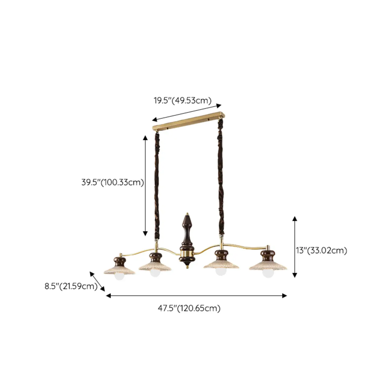 Modern Gold Metal Island Pendant for Kitchen Area #size | homeyfad