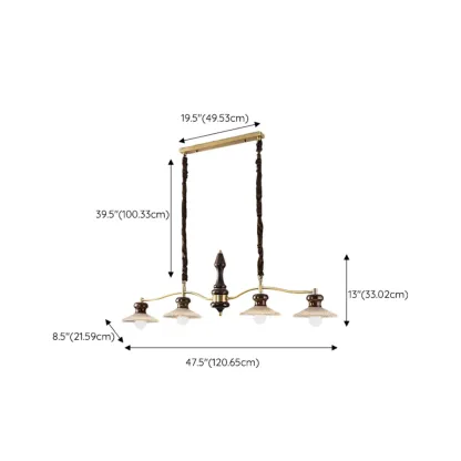 Modern Gold Metal Island Pendant for Kitchen Area #size