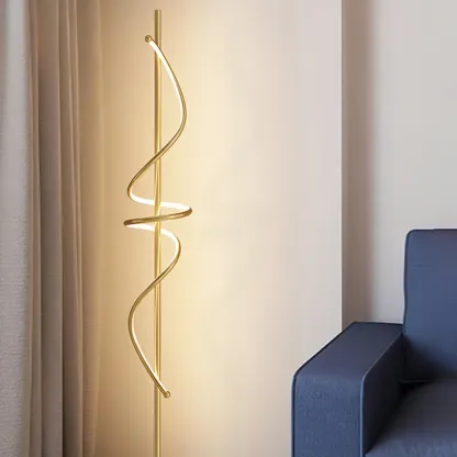 Artistic Spiral Black LED  Floor Lamp for Living Room Decor