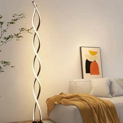 Artistic Spiral Black LED  Floor Lamp for Living Room Decor