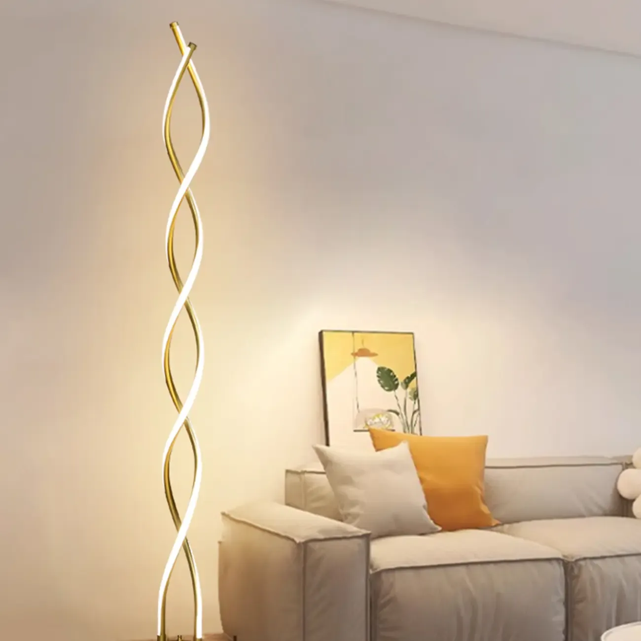 Artistic Spiral Black LED  Floor Lamp for Living Room Decor