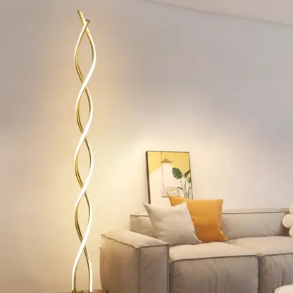 Artistic Spiral Black LED  Floor Lamp for Living Room Decor