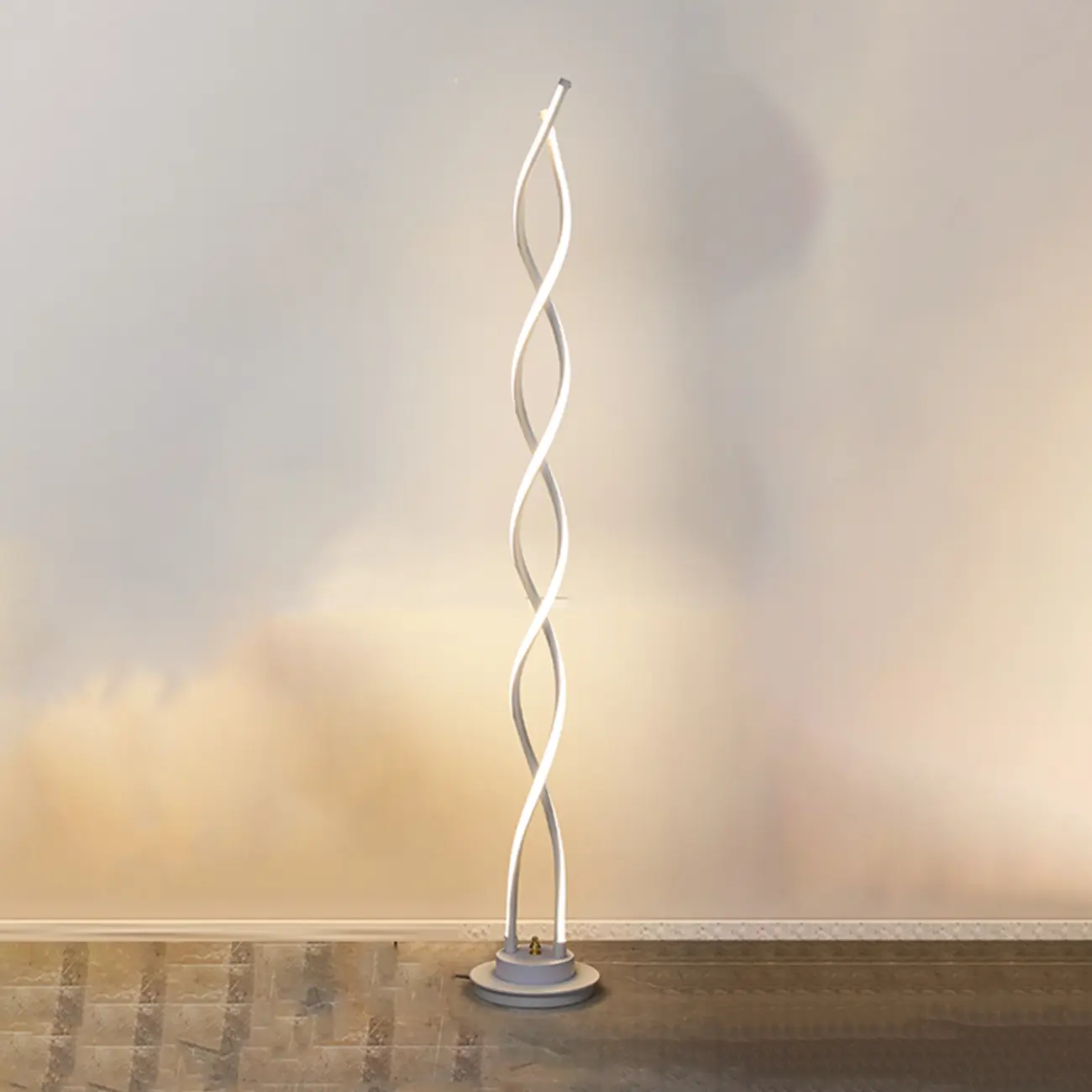 Artistic Spiral Black LED  Floor Lamp for Living Room Decor | homeyfad