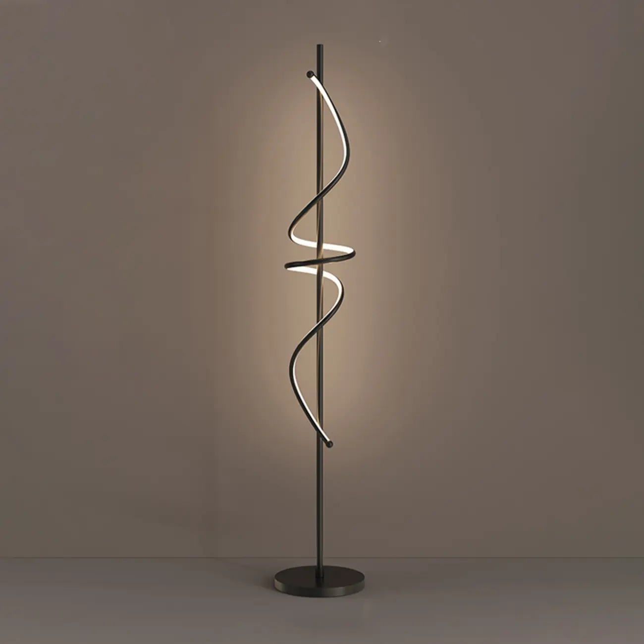 Artistic Spiral Black LED  Floor Lamp for Living Room Decor | homeyfad