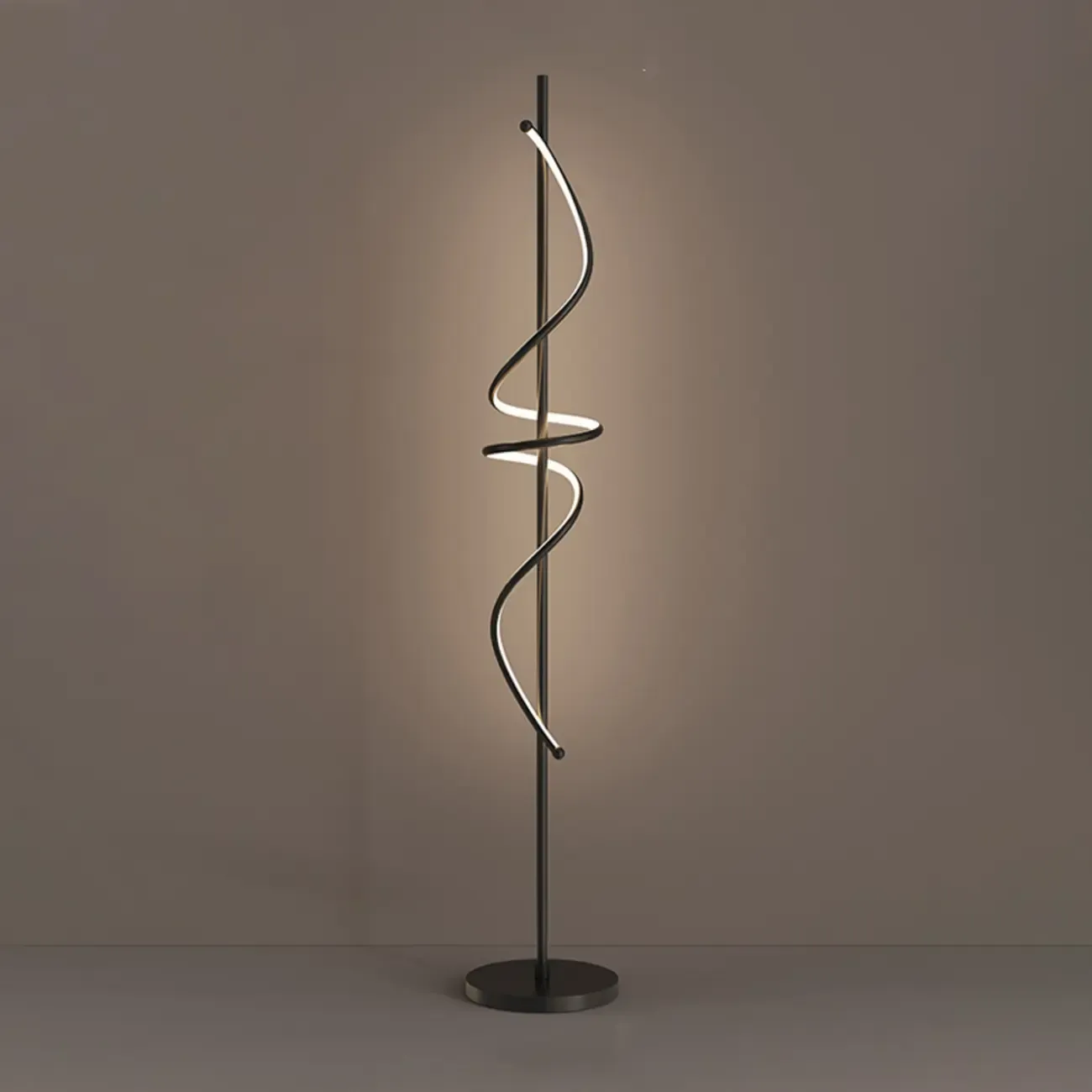 Artistic Spiral Black LED  Floor Lamp for Living Room Decor
