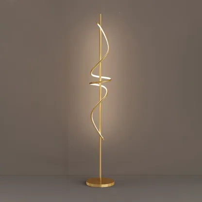 Artistic Spiral Black LED  Floor Lamp for Living Room Decor