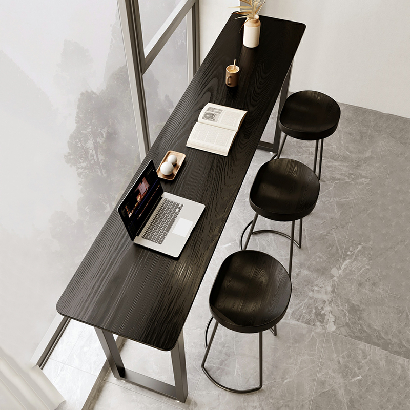 Elegant Black Long Bar Table for Home & Cafe Use | homeyfad