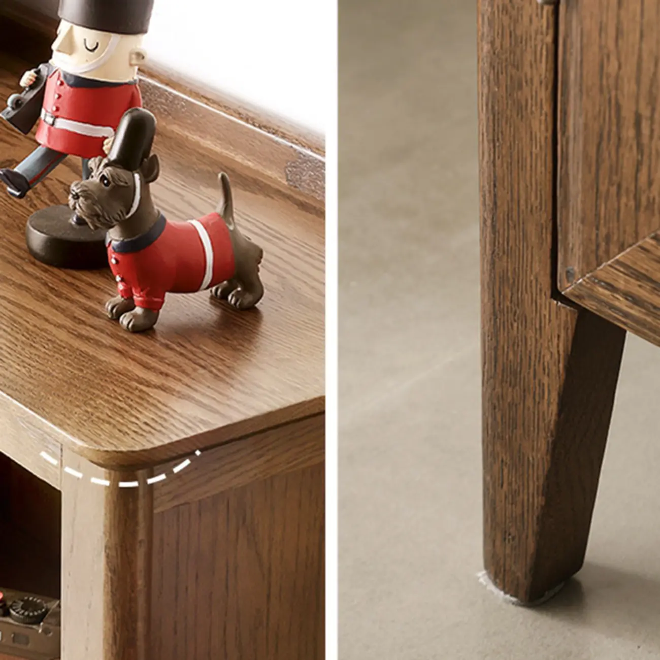 Elegant Simple Brown Oak Open Display Storage Cabinet Image - 8 | homeyfad