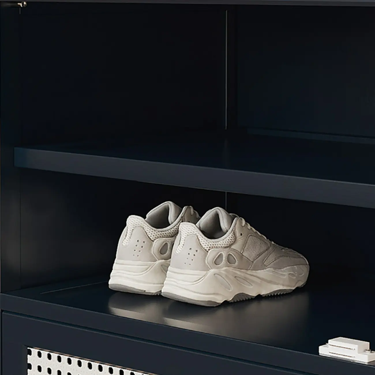 Modern Black Bamboo Shoe Cabinet with Rattan Panels Image - 17 | homeyfad