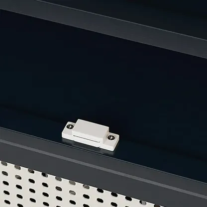 Modern Black Bamboo Shoe Cabinet with Rattan Panels Image - 19