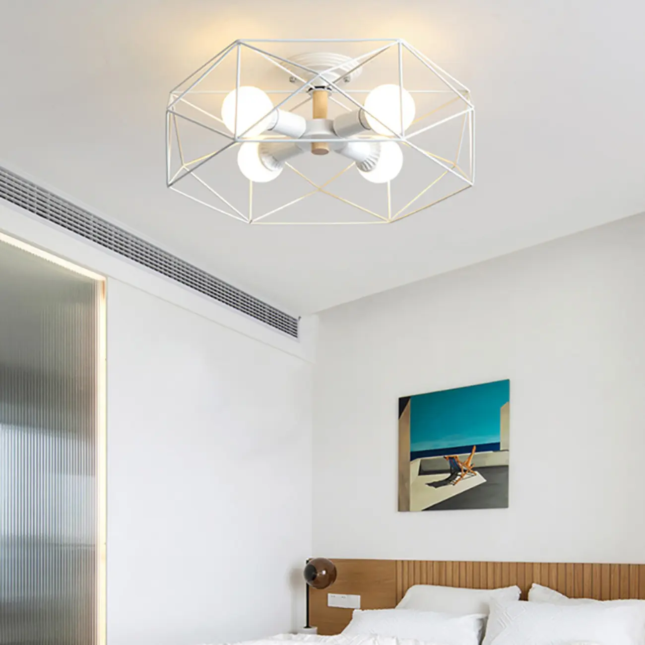 Sleek Gold Semi-Flush Ceiling Light with Iron Drum Shade | homeyfad