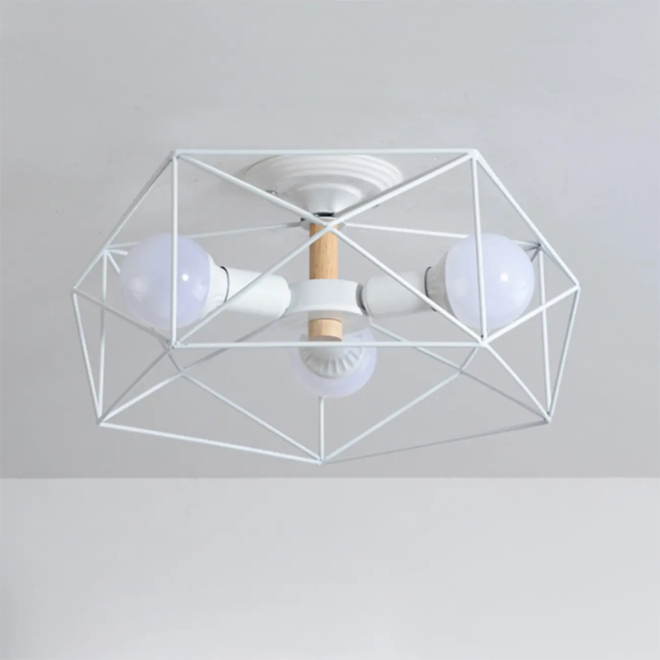 Sleek Gold Semi-Flush Ceiling Light with Iron Drum Shade | homeyfad