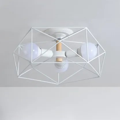 Sleek Gold Semi-Flush Ceiling Light with Iron Drum Shade