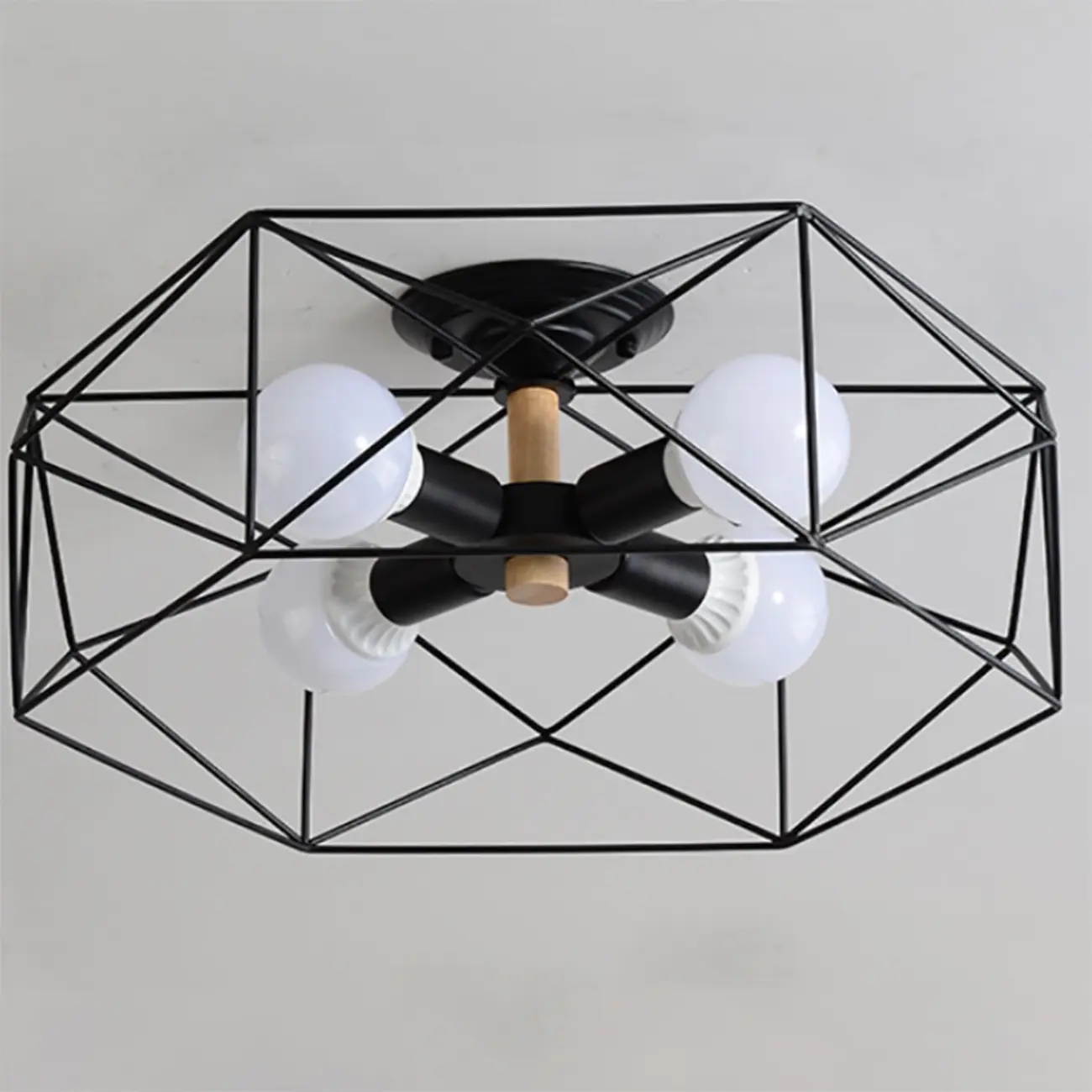 Sleek Gold Semi-Flush Ceiling Light with Iron Drum Shade | homeyfad