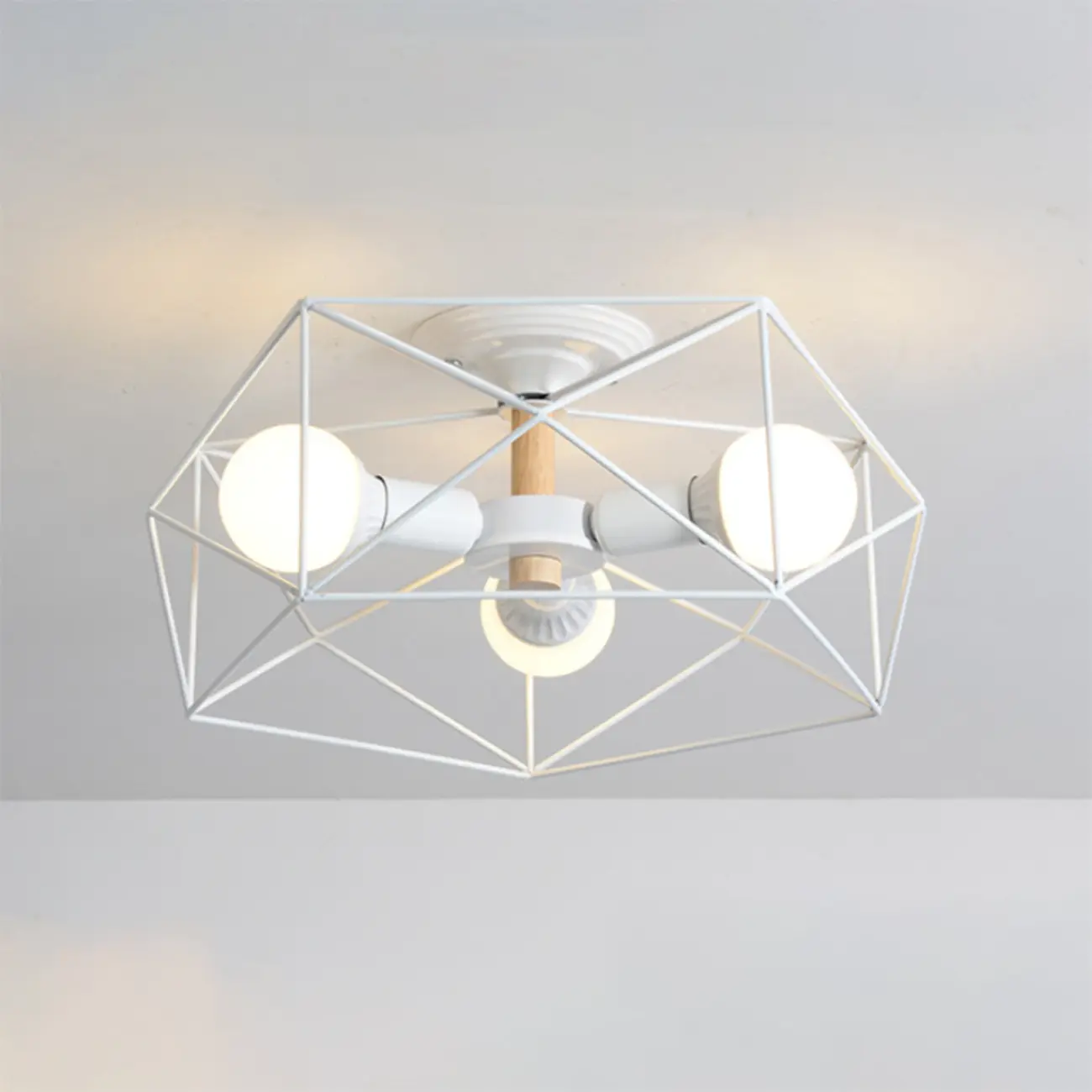 Sleek Gold Semi-Flush Ceiling Light with Iron Drum Shade | homeyfad