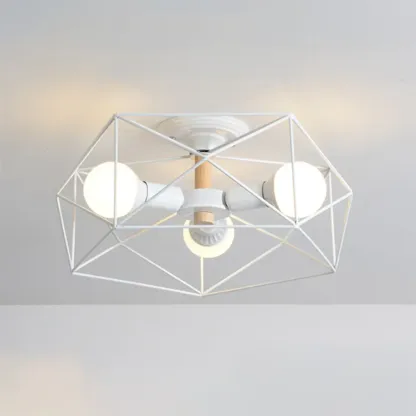Sleek Gold Semi-Flush Ceiling Light with Iron Drum Shade