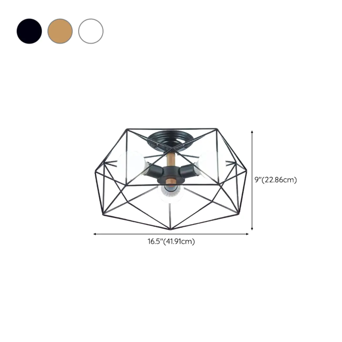 Sleek Gold Semi-Flush Ceiling Light with Iron Drum Shade | homeyfad