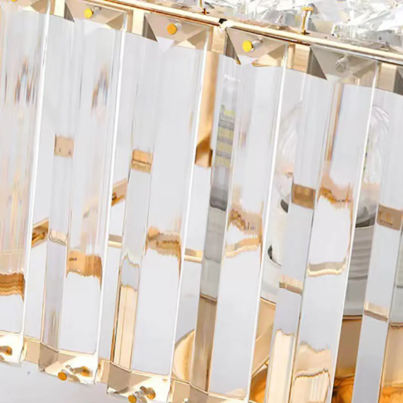 Modern Square Crystal Gold Semi Flush Ceiling Light | homeyfad