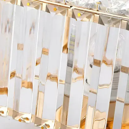 Modern Square Crystal Gold Semi Flush Ceiling Light