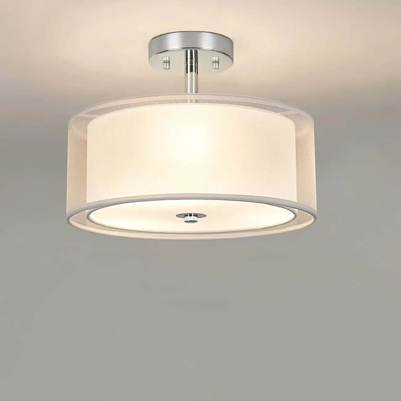 Modern LED Semi-Flush Ceiling Light for Master Bedroom Image - 2 | homeyfad