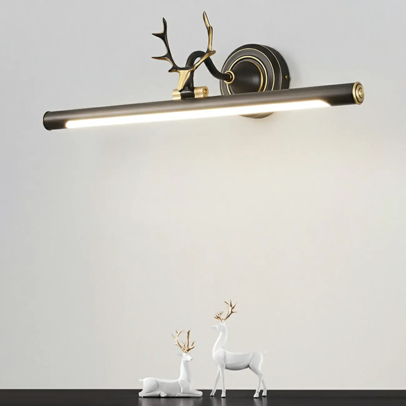 Durable Antler Tube LED Vanity Light with Acrylic Shade for Room Image - 3