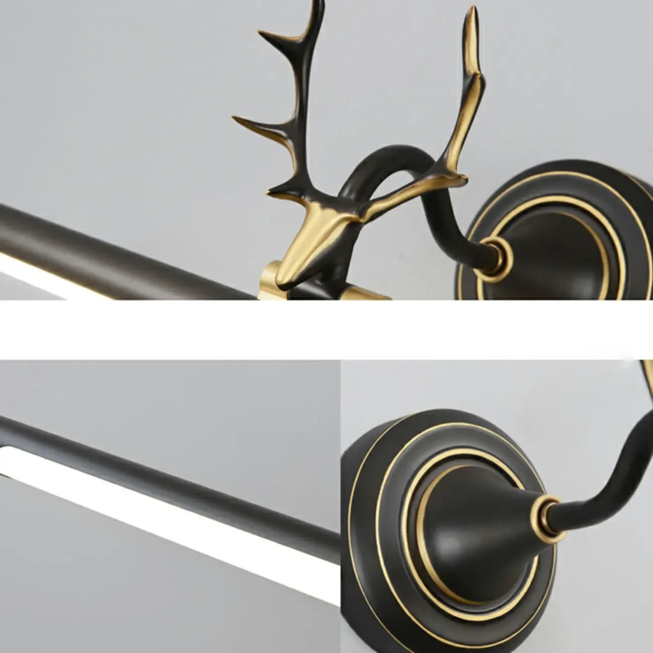 Durable Antler Tube LED Vanity Light with Acrylic Shade for Room Image - 7