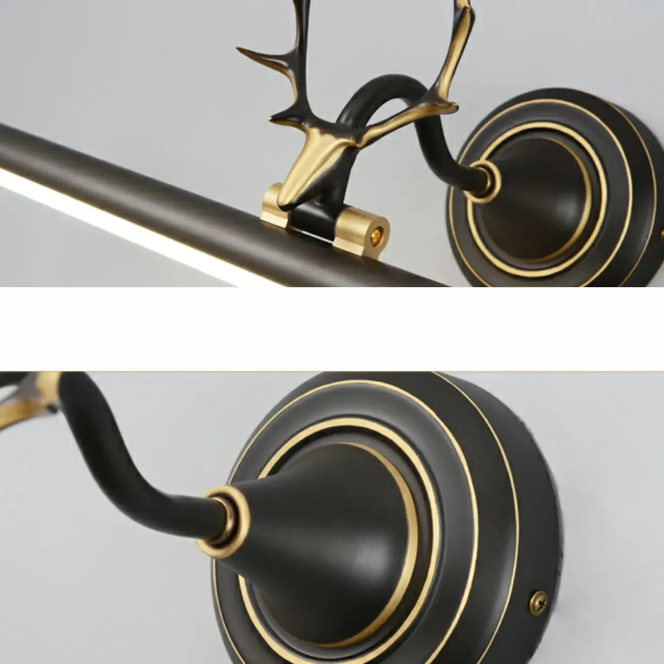 Durable Antler Tube LED Vanity Light with Acrylic Shade for Room Image - 8