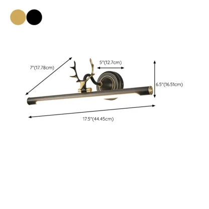 Durable Antler Tube LED Vanity Light with Acrylic Shade for Room #size