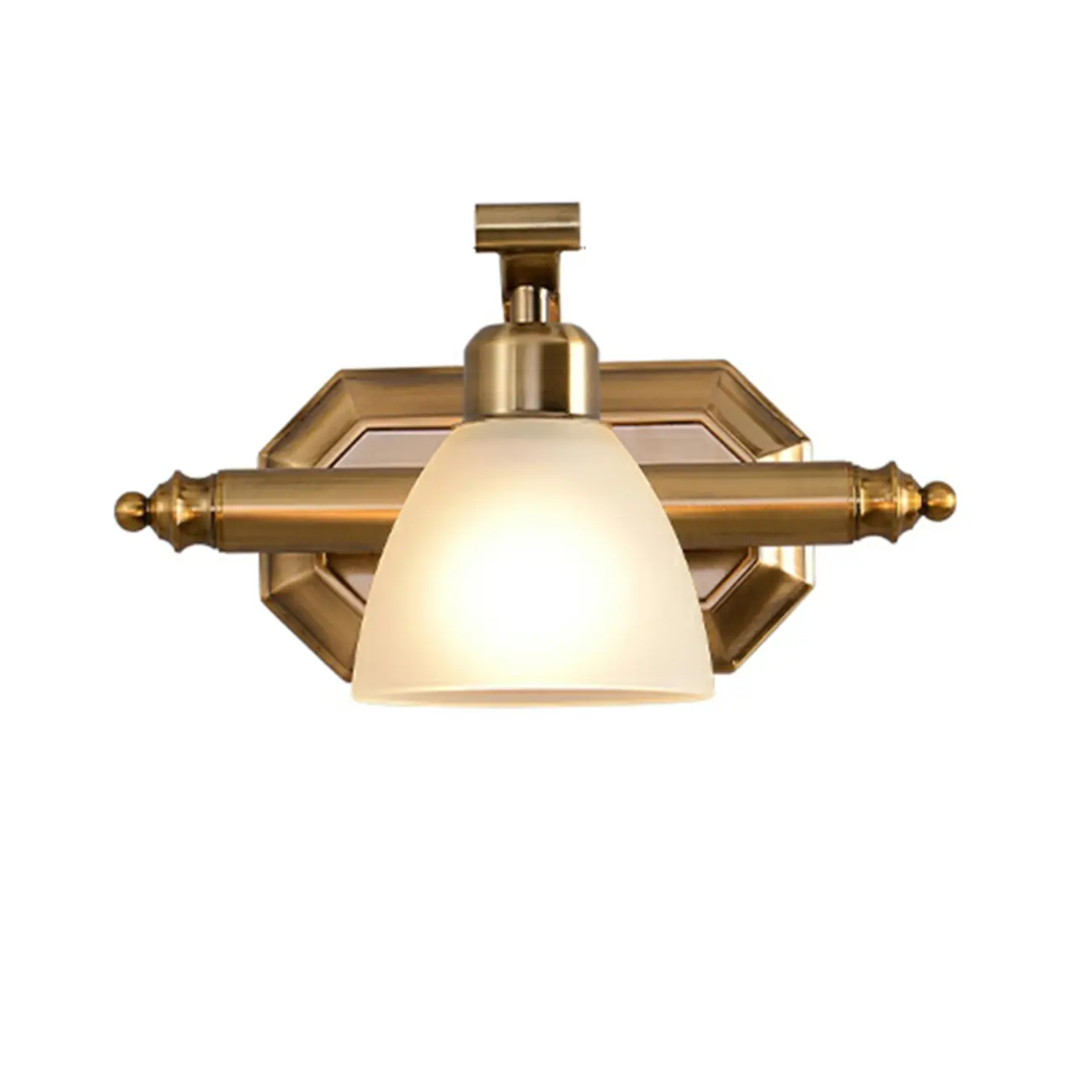 Industrial Gold Vanity Light with Glass Shades for Bathroom Image - 6 | homeyfad