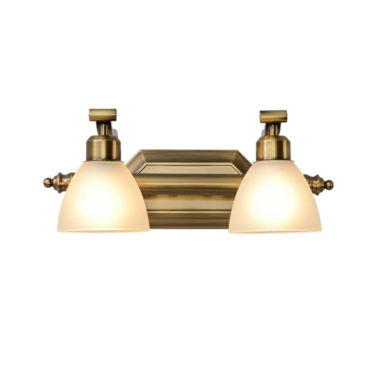 Industrial Gold Vanity Light with Glass Shades for Bathroom Image - 7 | homeyfad