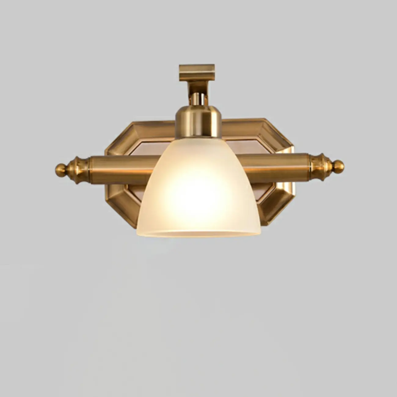 Industrial Gold Vanity Light with Glass Shades for Bathroom Image - 9 | homeyfad