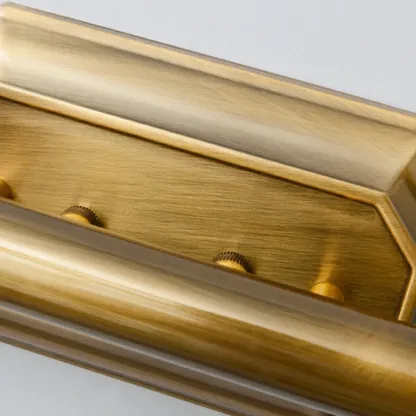 Industrial Gold Vanity Light with Glass Shades for Bathroom Image - 17