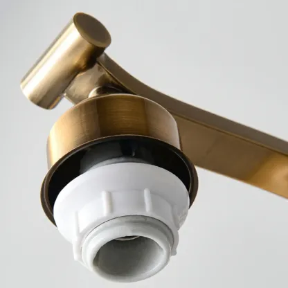 Industrial Gold Vanity Light with Glass Shades for Bathroom Image - 20