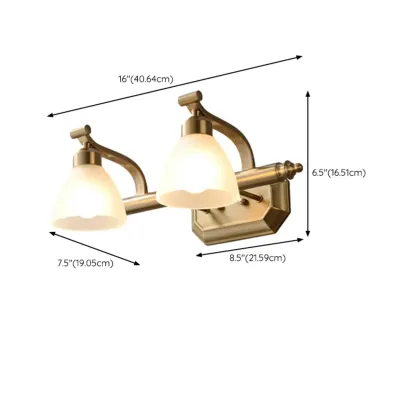 Industrial Gold Vanity Light with Glass Shades for Bathroom Image - 27